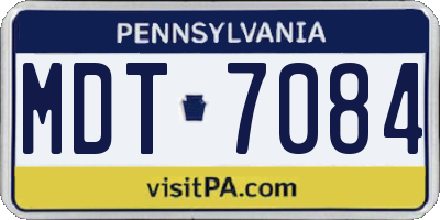 PA license plate MDT7084