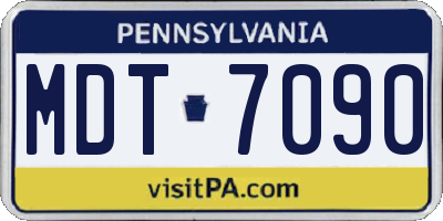 PA license plate MDT7090