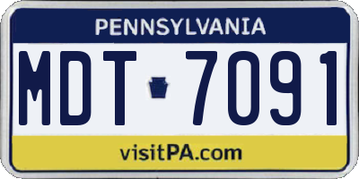 PA license plate MDT7091