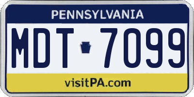 PA license plate MDT7099