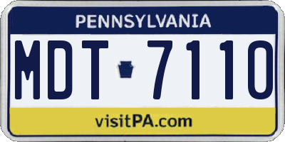 PA license plate MDT7110
