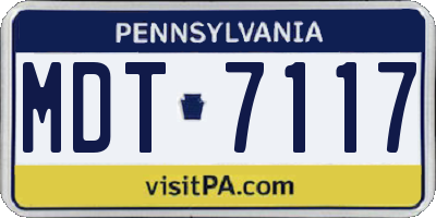 PA license plate MDT7117