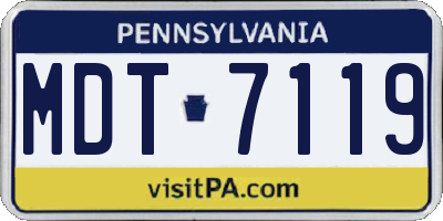 PA license plate MDT7119