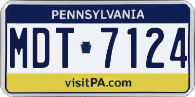 PA license plate MDT7124