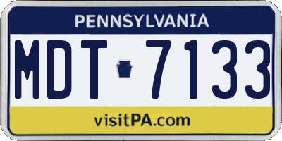 PA license plate MDT7133