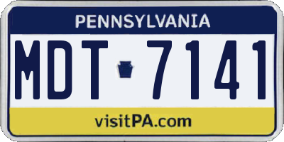 PA license plate MDT7141