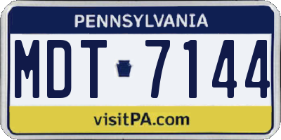 PA license plate MDT7144