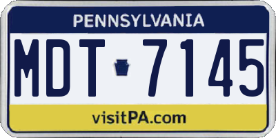 PA license plate MDT7145