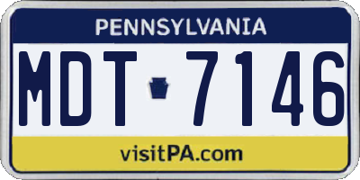 PA license plate MDT7146