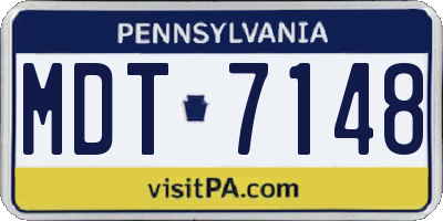 PA license plate MDT7148