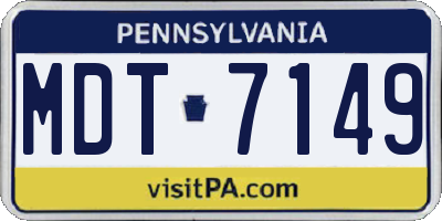 PA license plate MDT7149