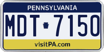 PA license plate MDT7150