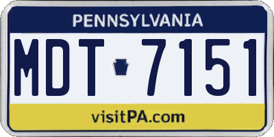 PA license plate MDT7151