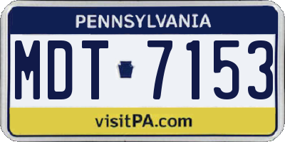 PA license plate MDT7153