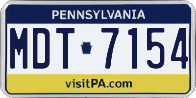 PA license plate MDT7154