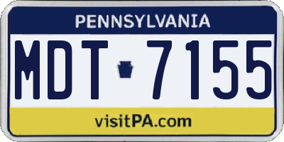 PA license plate MDT7155