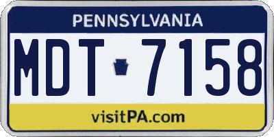 PA license plate MDT7158