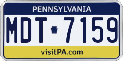 PA license plate MDT7159