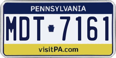 PA license plate MDT7161
