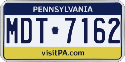 PA license plate MDT7162