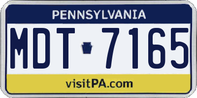 PA license plate MDT7165