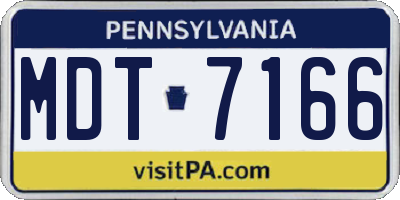PA license plate MDT7166