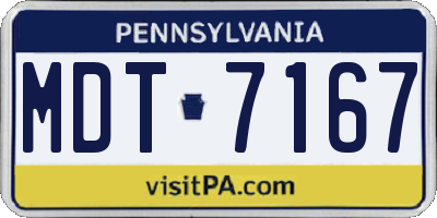 PA license plate MDT7167