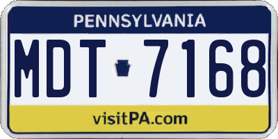 PA license plate MDT7168