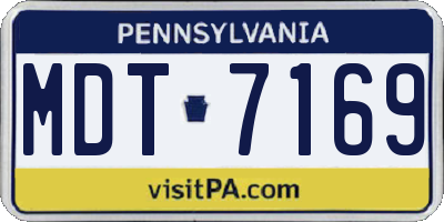 PA license plate MDT7169