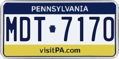 PA license plate MDT7170