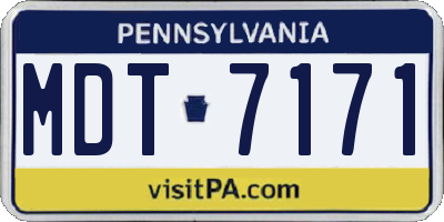 PA license plate MDT7171