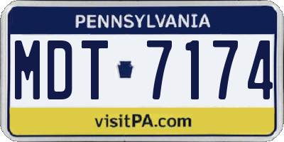 PA license plate MDT7174