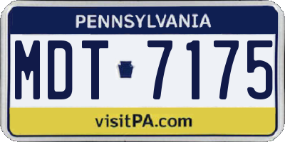 PA license plate MDT7175