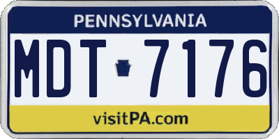 PA license plate MDT7176