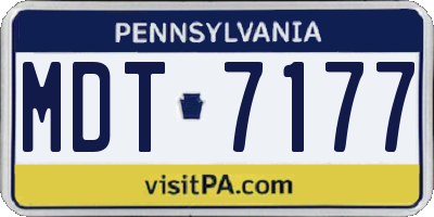 PA license plate MDT7177