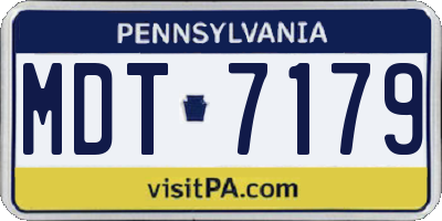 PA license plate MDT7179