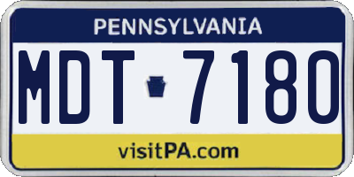 PA license plate MDT7180