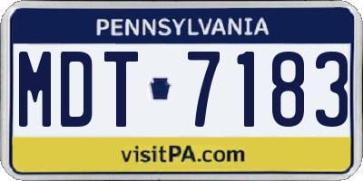 PA license plate MDT7183