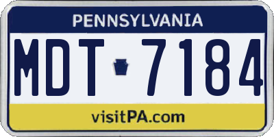 PA license plate MDT7184