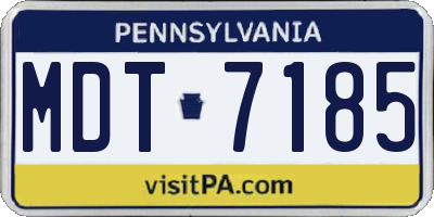 PA license plate MDT7185