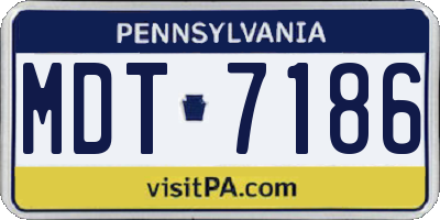 PA license plate MDT7186