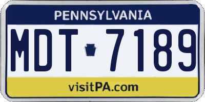PA license plate MDT7189