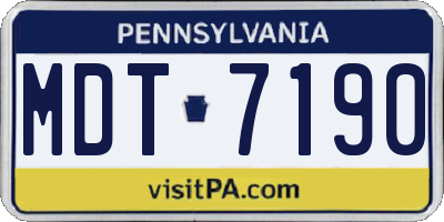 PA license plate MDT7190
