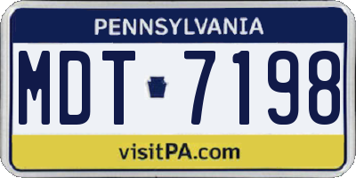 PA license plate MDT7198