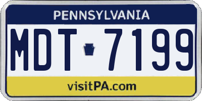 PA license plate MDT7199