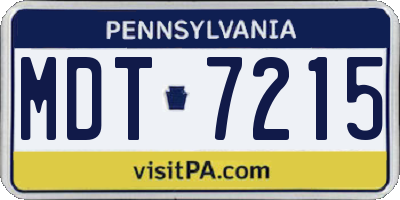 PA license plate MDT7215