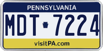 PA license plate MDT7224