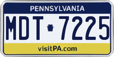 PA license plate MDT7225