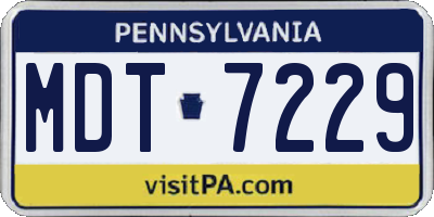PA license plate MDT7229