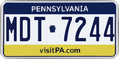 PA license plate MDT7244